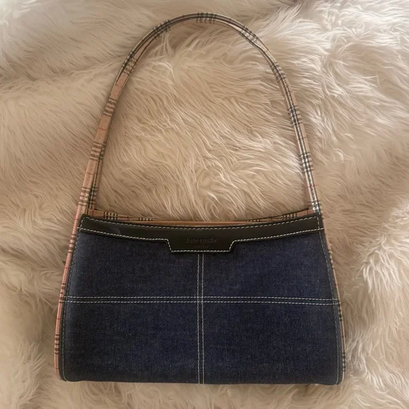 Kate Spade Denim & Plaid Shoulder Bag - Picture 1 of 5